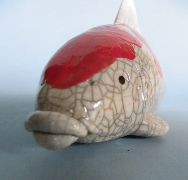 Raku Handarbeit Fish Crazy Clay Studio So. Africa Gerhard de Bier signiert 10" lang 3
