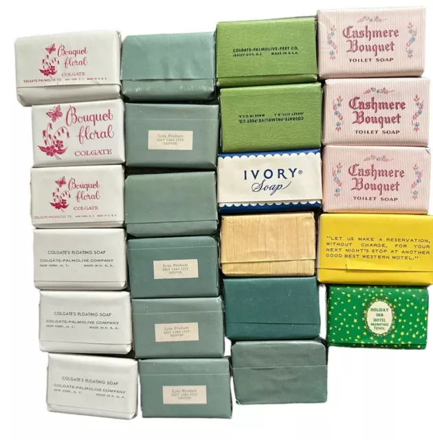 Lot 23 Vintage Hotel Motel Travel Size Mini Bar Soap Palmolive Cashmere Bouquet 2