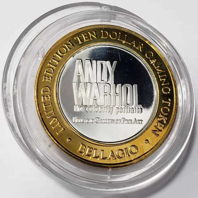 2003 G Bellagio Hotel Casino .999 Silver Strike $10 Andy Warhol Token /BH0329