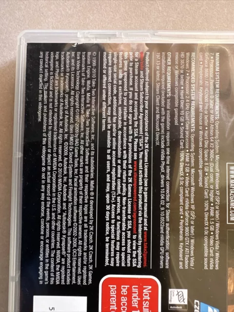 Mafia 2 [II] ( PC Game DVD-ROM ) Including Map 3