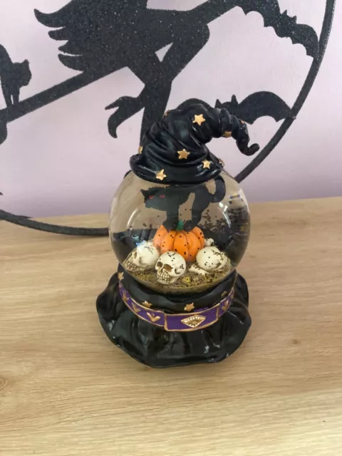 Globo di neve gatto musicale di Halloween