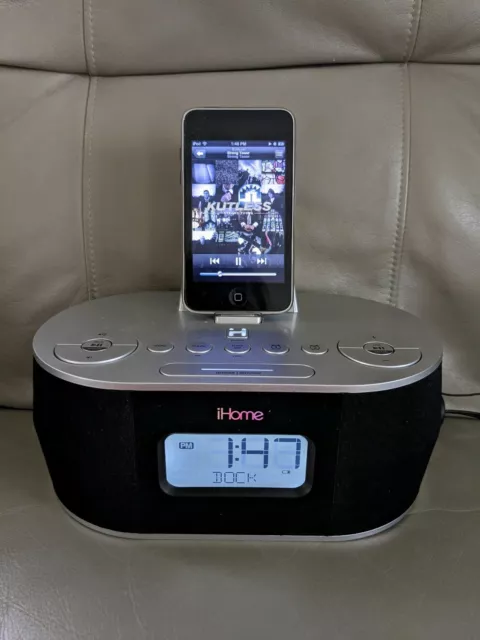 TESTED iHome iD38 Docking Station Clock Radio iPhone iPad Apple iPod USB Dock