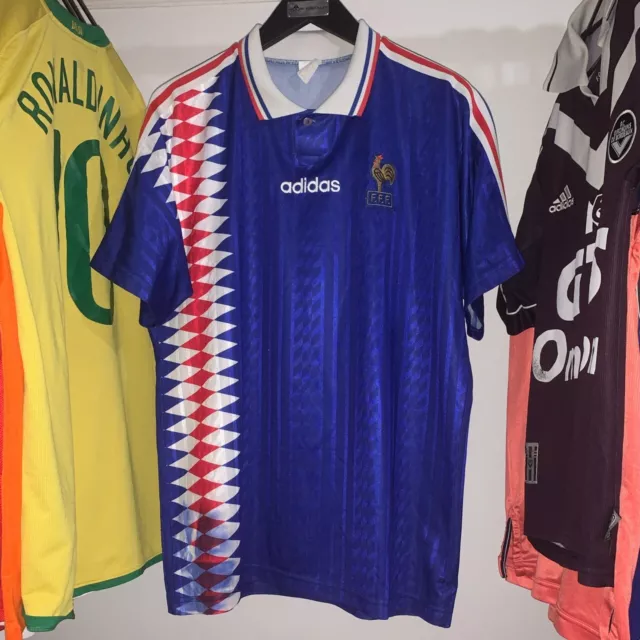 Vintage France 1994/1996 Adidas Home Football Shirt Mens Medium 40/42