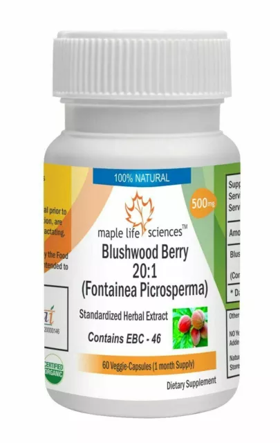 Blushwood Berry 20:1 Extract Capsules Fontainea picrosperma EBC - 46 NO Fillers