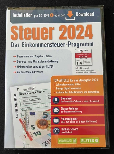ALDI STEUER 2024 Steuererklärung für Steuerjahr 2024 CDROM NEU