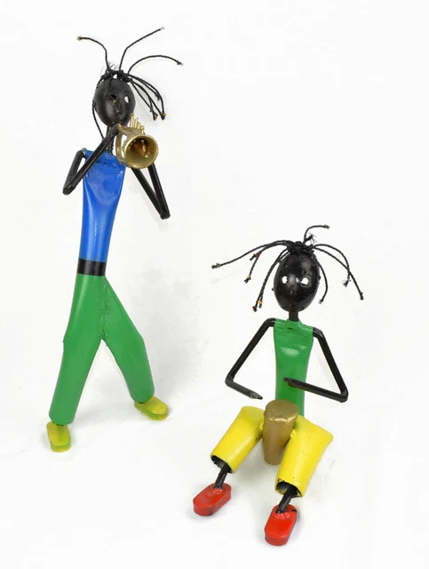 Handmade Metal Welded Pipe Musical Figures 16" Tall Hand Crafted in South Africa