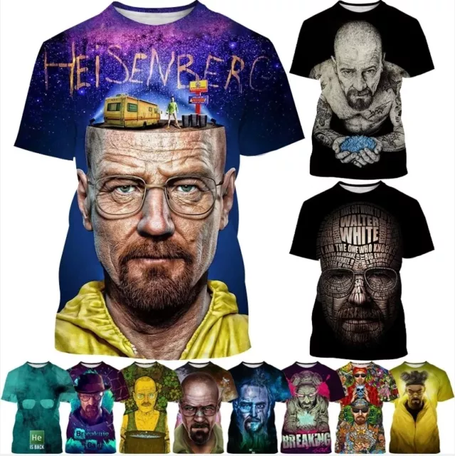 Breaking Bad Heisenberg 3D Print Women Men Short Sleeve T-shirt Tops Casual Tees