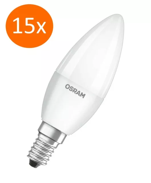 15er-Pack OSRAM LED BASE Classic B40 E14 2700K wie 40W Kerzenlampe