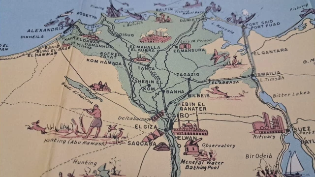 Egypt United Arab Republic  colored folded map R 1