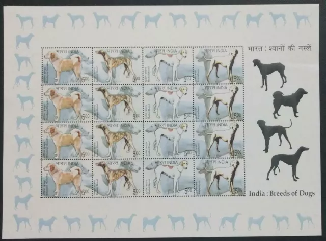 133.India 2005 Stamp Sheetlet Breeds Of Dogs .Mnh