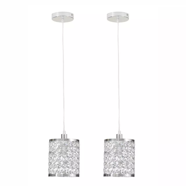 Modern Pendant Lamp Lighting Crystal shade LED Chandelier Ceiling Lights 2PCS