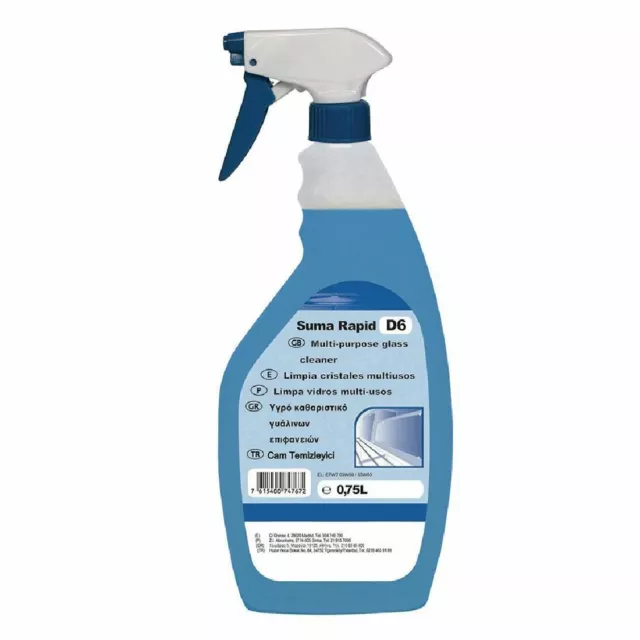 Diversey Suma Rapid D6L Glass and Stainless Steel Cleaner Ready To Use - 750ml