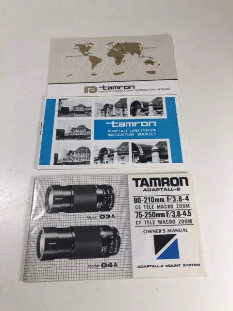 Vintage TAMRON Adaptall-2 Lens Owner Manual Instruction Booklet Lot