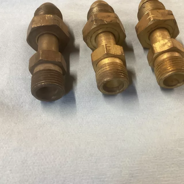 CGA-510 POL Acetylene Cylinder Tank to CGA-520 B Tank, Adaptor, lot of 3.