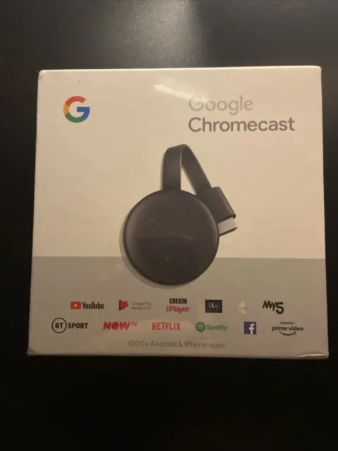 Google Chromecast 3rd Gen HD Digital Media Streamer - Charcoal (factory Sealed)