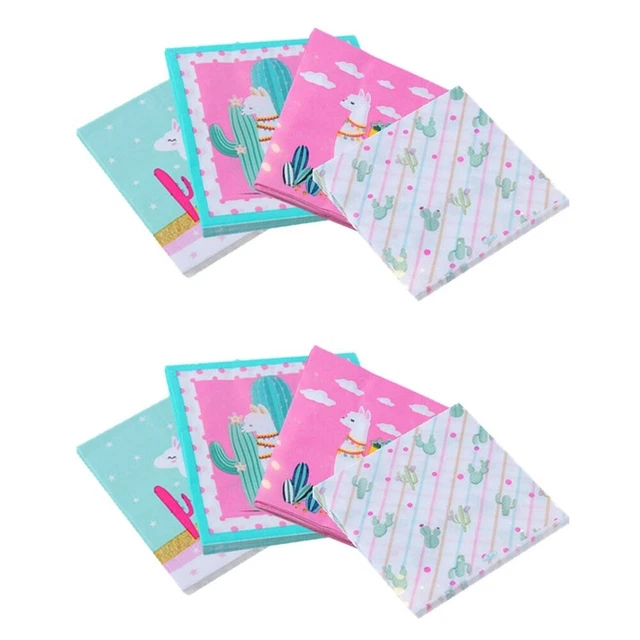 160 piezas servilletas de cumpleaños de alpaca servilletas estampadas coloridas
