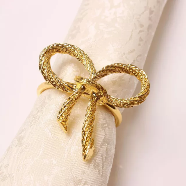 Stainless Steel Napkin Rings 4pcs Butterfly Napkin Ring Holder Buckle Gold Tone