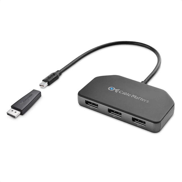 CABLE MATTERS TRIPLE 4K DisplayPort Splitter Triple Monitor Mini