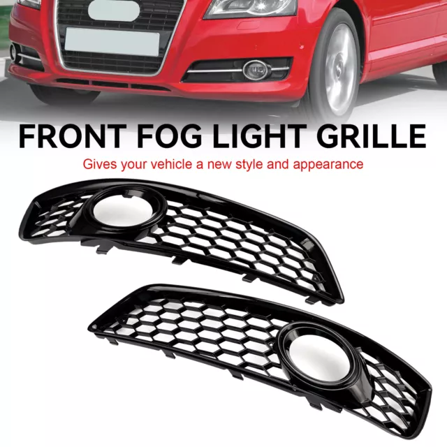 Honeycomb Bumper Front Fog Light Grill Grille Cover Pour Audi A3 8P 2009-2013