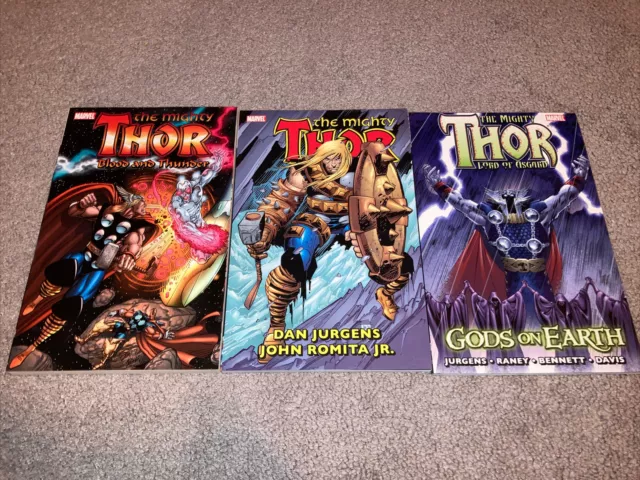 The Mighty Thor Lot Of 3 Blood And Thunder Gods On Earth TPB Marvel Comics