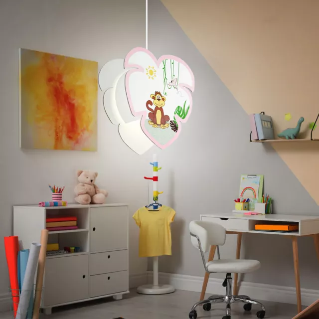 Lampe Suspendue Suspension Lumières de Chambre Enfant Singes Multicolore 1 LED