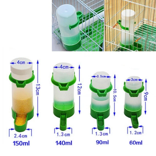 1x dispensador de alimento para pájaros / bebidas de agua núcleos pozo jaula periquito