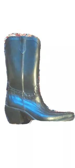 Donald J Pliner Black , cowboy style rain boots. Size 9 us or 40 eu. Slight heel
