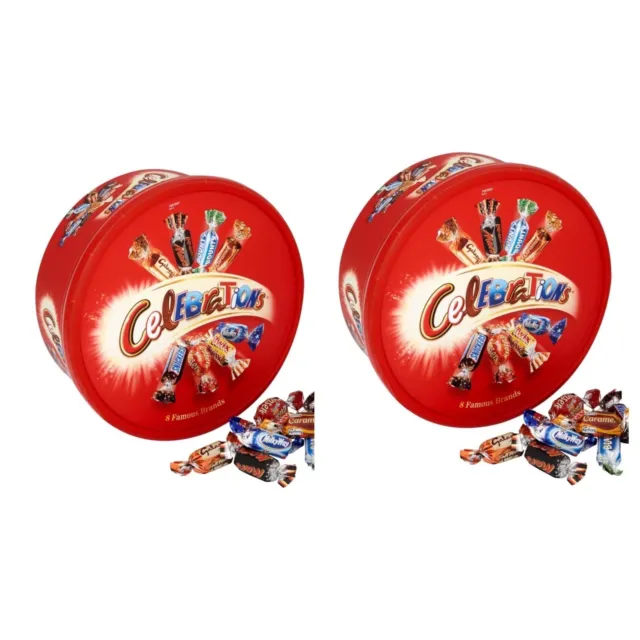 2 X Celebrations Chocolate Tub 600g for Christmas Birthday Party family Gift
