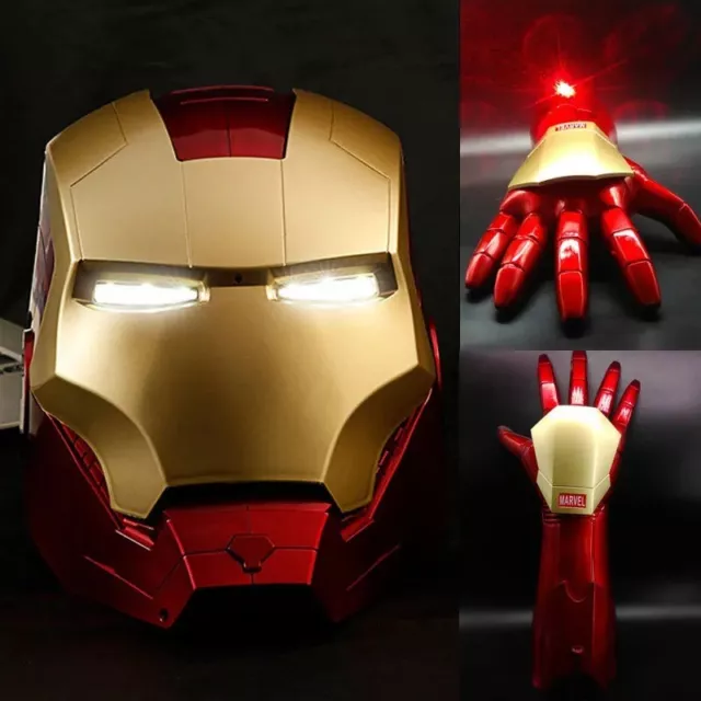 Marvel Iron Man Wearable 1:1 Right and Left Arm Hand Glove with Led Lights 3