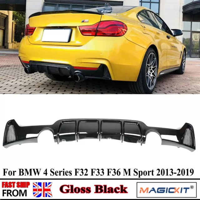 Gloss Black Rear Diffuser For Bmw 4 Series F32 F33 F36 M Sport Performance Uk