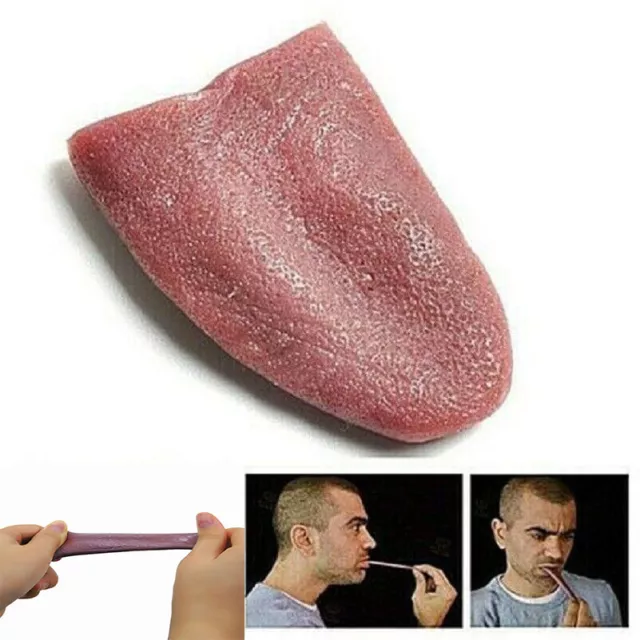 Halloween Trick Realistic Fake Tounge Horrible Tongue Elasticity Magic Prop AU