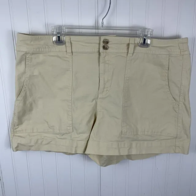 A New Day Womens Casual Shorts Yellow  High Rise Pockets Twill 18