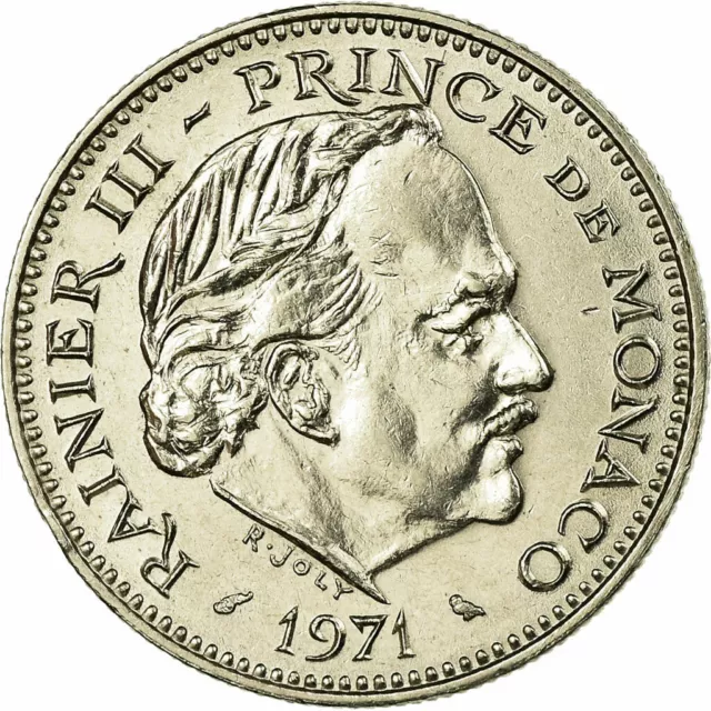 [#708383] Münze, Monaco, Rainier III, 5 Francs, 1971, SS, Copper-nickel, KM:150