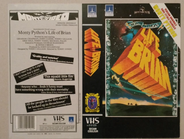 JAQUETTE VHS - Monty Python's Life Of Brian - Vhs Sleeve - Terry ...