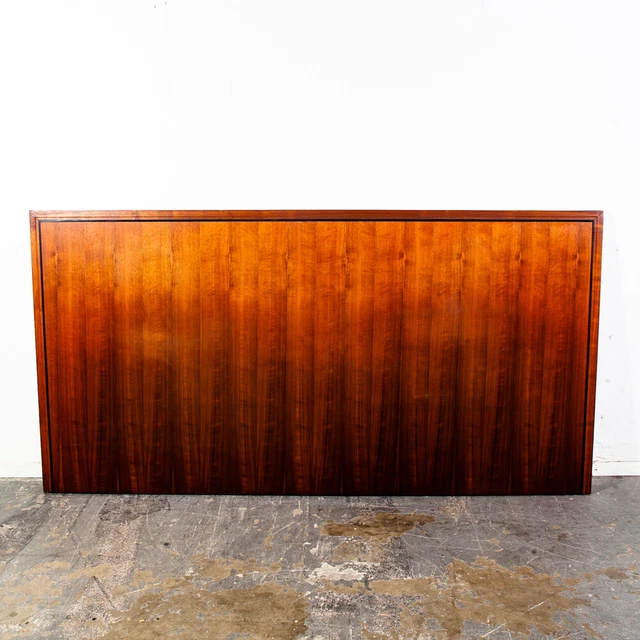 Mid Century Modern Headboard King Size Solid Walnut Black Glenn of California NM