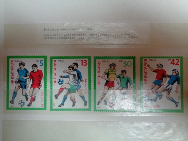 Bulgarien 1986  Briefmarken Motivsatz Fussball Wm Mexico 1986 Postfrisch