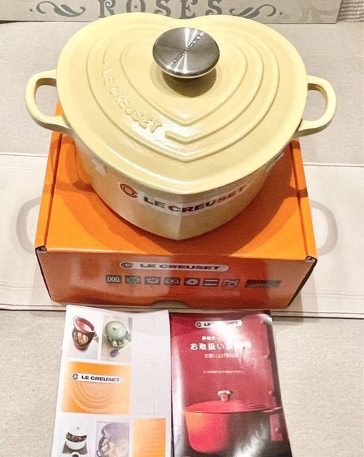 Cocotte Le Creuset En Forme De Cœur, Blanche, Vintage 1970
