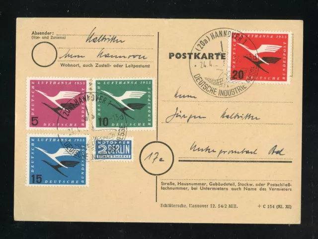 BUND Nr.205-208 KARTE SST HANNOVER 24.4.1955 - UNTERGROMBACH (967585)