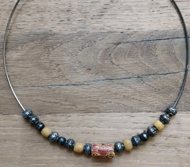 Collier Ras Du Cou Brutaliste Années 70 - Trois Métaux (argenté, Cuivre, Laiton Doré)