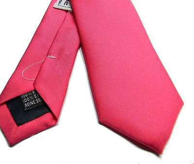 CRAVATTA uomo fucsia TIE slim di seta M Italy cravatte pink strong colori forti