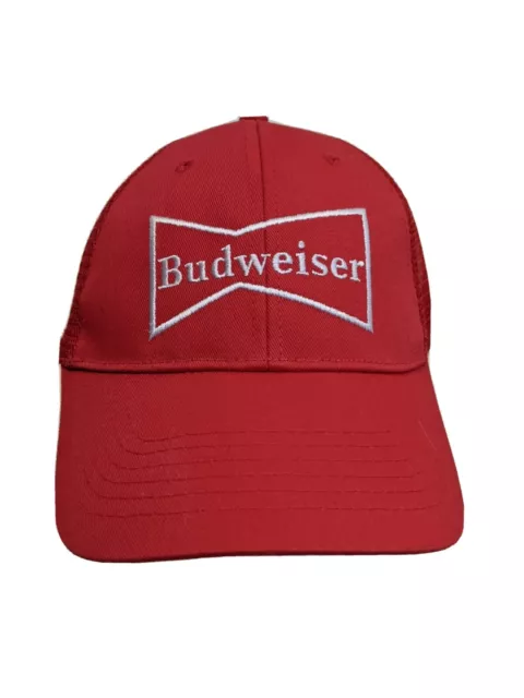 NWOT BUDWEISER RED Baseball Hat Cap Black Cotton One Size Fits Most