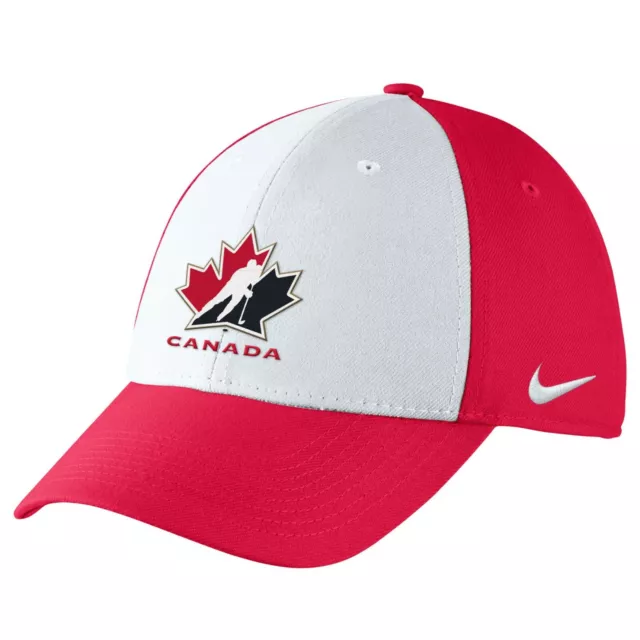 Men's NIKE Dri-Fit Team Canada Olympics IIHF Classic99 Swoosh Flex Fit Hat Cap