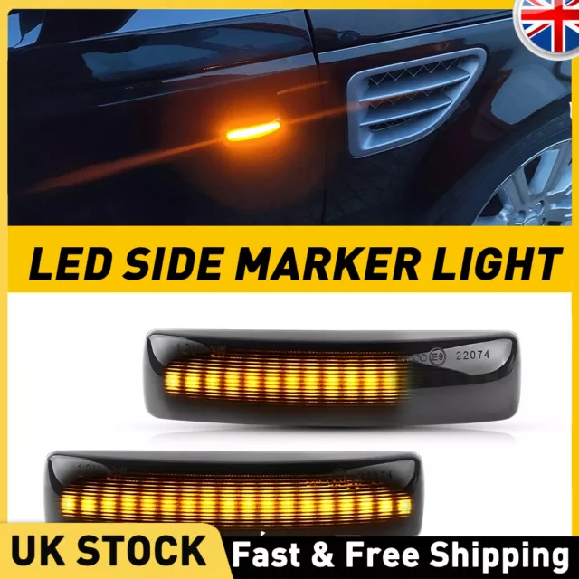 2X Dynamic Side Repeater Indicator Light For Land Rover Discovery 3 4 Freelander