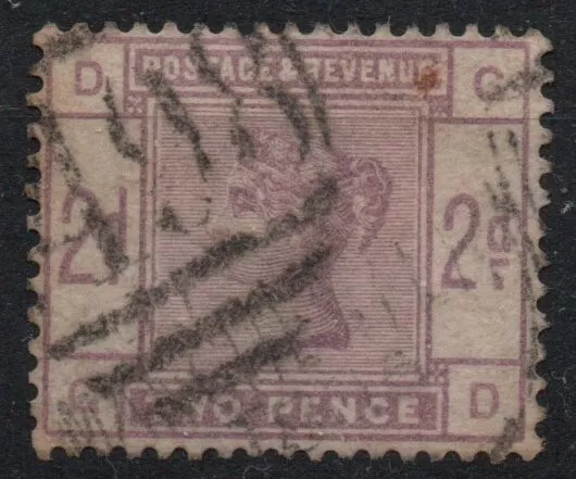 1883 Gran Bretagna Queen Victoria 2 Pence Viola Usato Ben Centrato St.gib.191