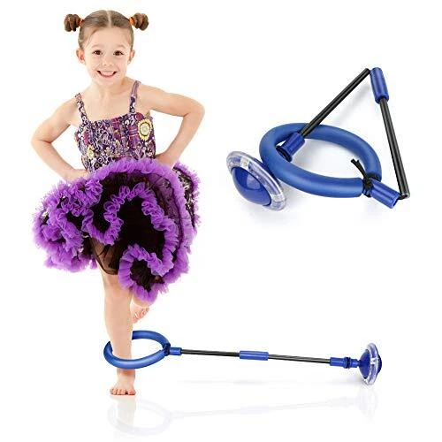 Number-one Skip It Ankle Toy, Foldable Skip Ball for Kids, LED Flashing Blue