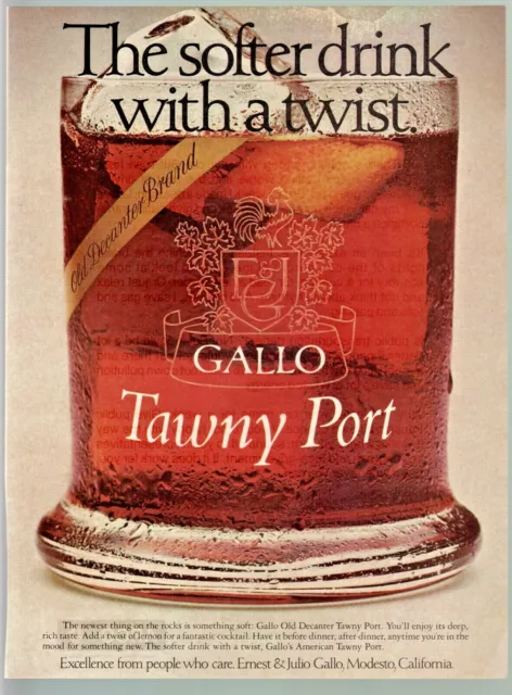 Gallo Tawny Port 1977 Print Ad Vintage Alcohol Modesto California