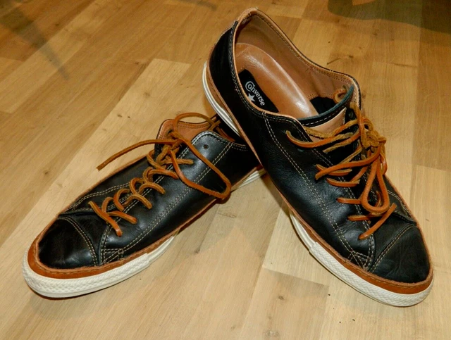 Scarpe da ginnastica rare da uomo Converse taglia 10 in pelle / lacci originali in pelle
