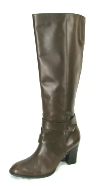 Ellen Tracy Boots Sz 8.5 Knee High Fashion Brown Leather Heels Prowler Womens
