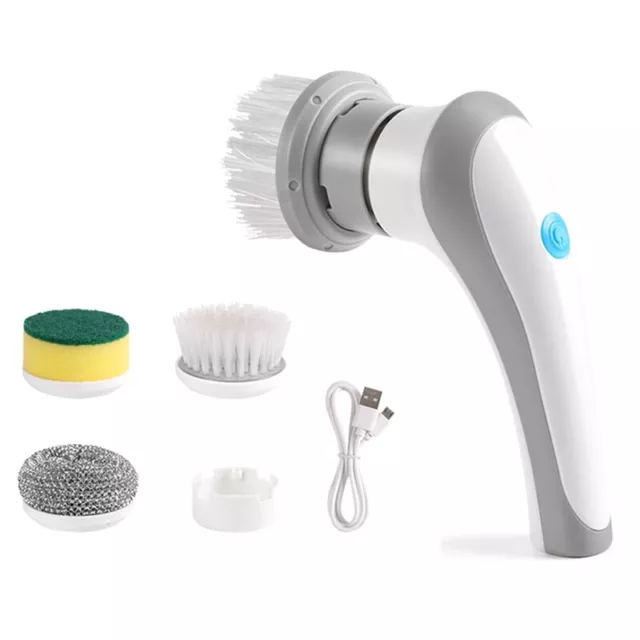 Electric Spin Scrubber White & Gray Plastic for Bathroom Bathtub Kitchen O3F8