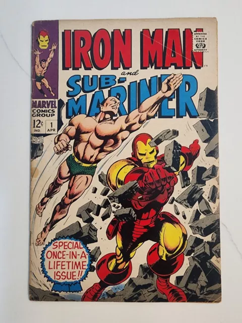 Iron Man and Sub-Mariner (1968) #1  Predates 1st Issues! Whiplash App.